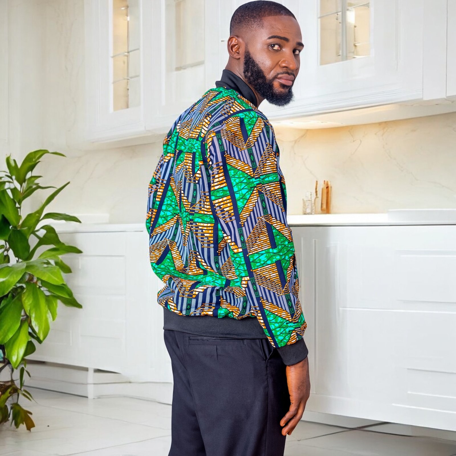 Imani  Men's African Print  Bomber Jacket