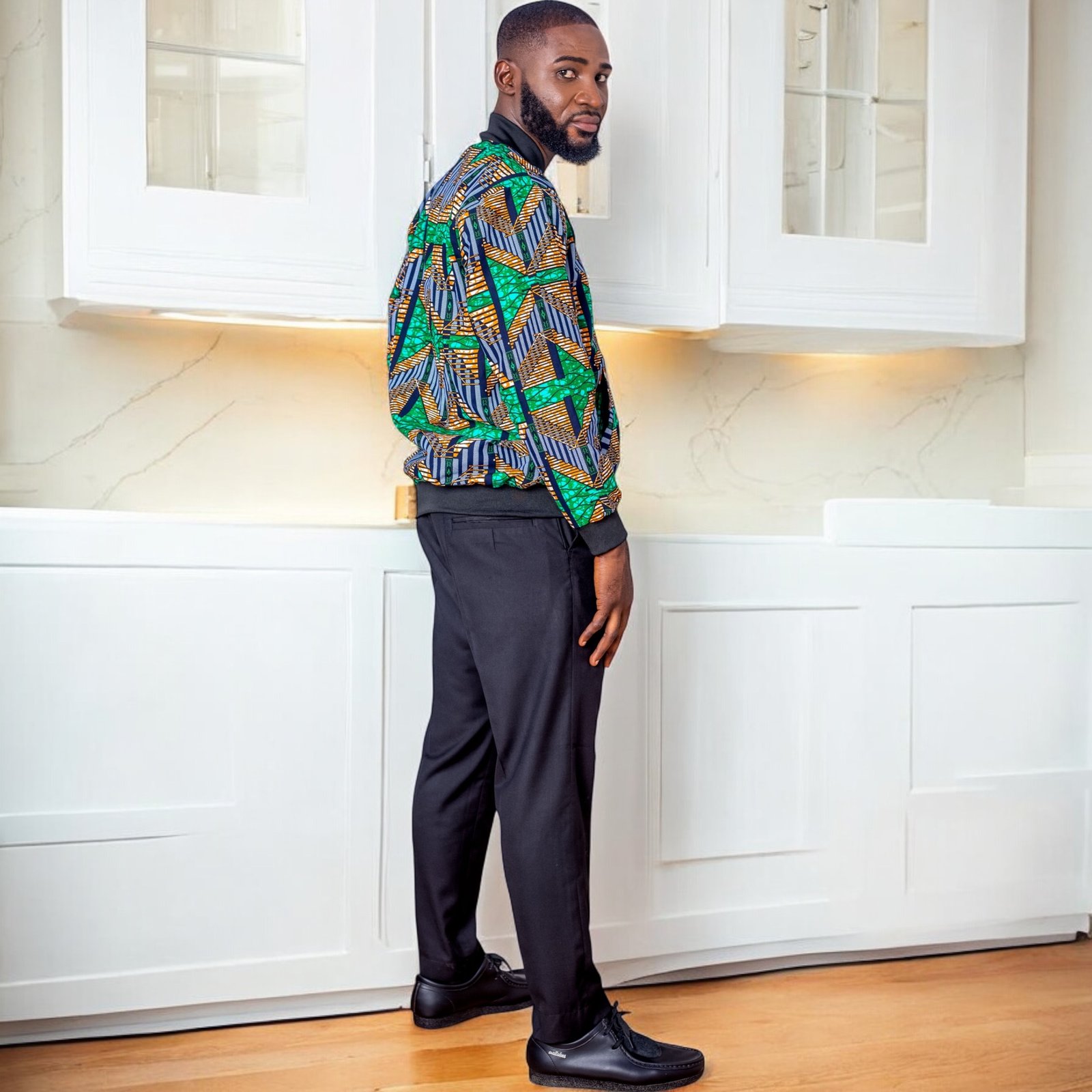 Imani  Men's African Print  Bomber Jacket