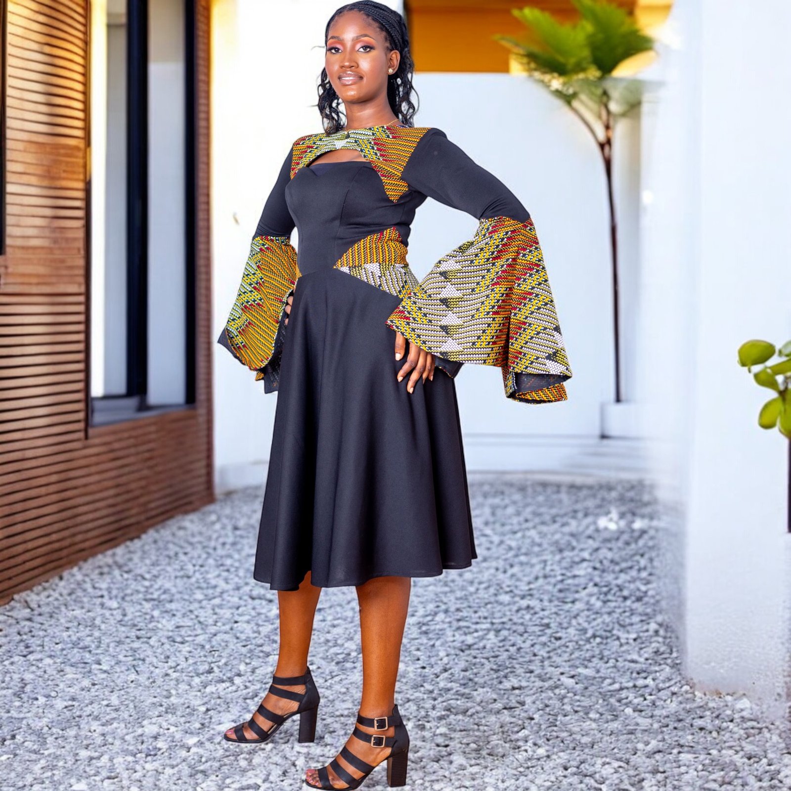 Zanele Women's African Print Flare Dress