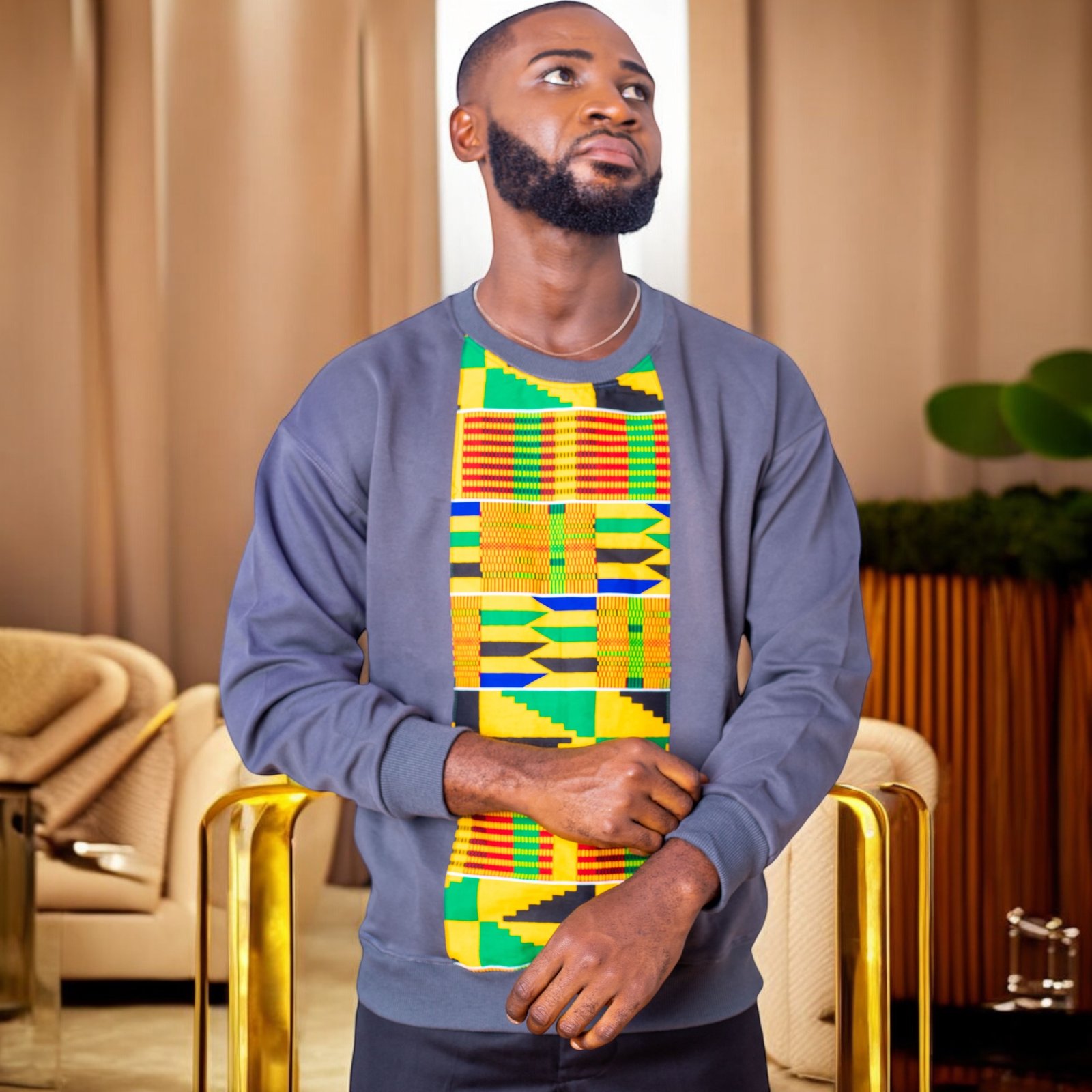Kwabena Kente African Print Sweatshirt