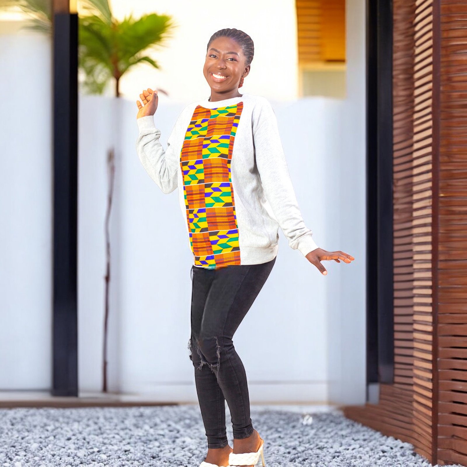 Nia Women's African Print Sweatshirt