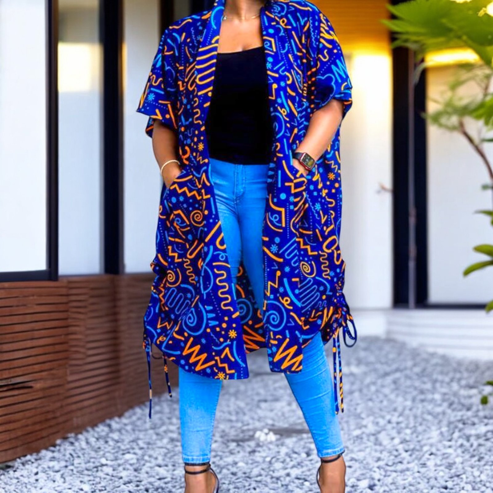 Zubaida Women's African Print Kimono Jacket