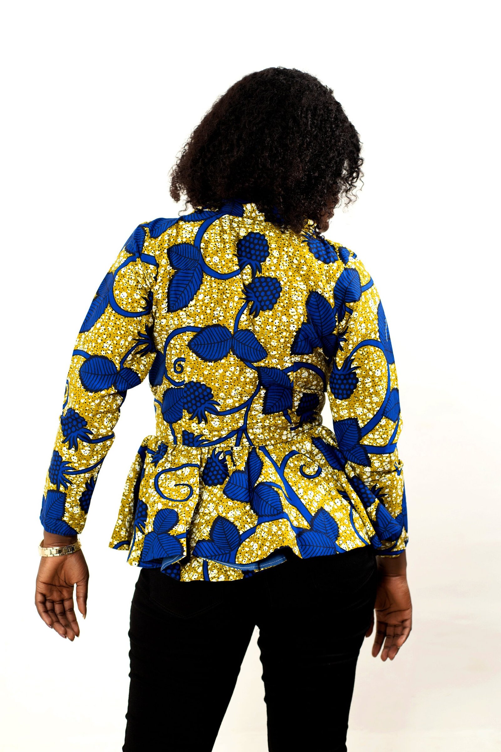Sena Women's African Print Peplum Blazer