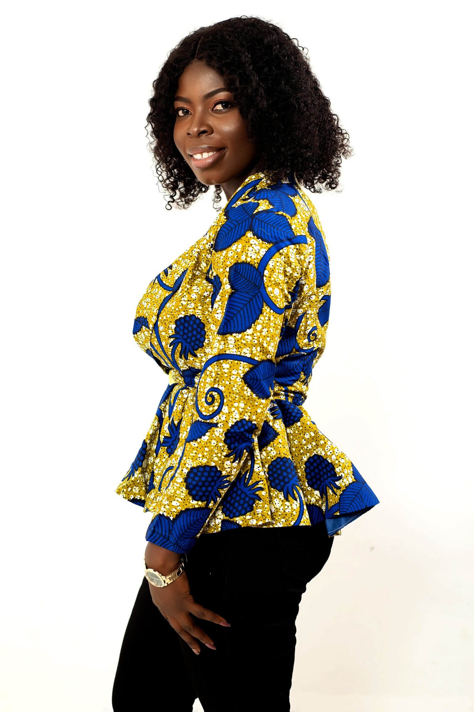 Sena Women's African Print Peplum Blazer