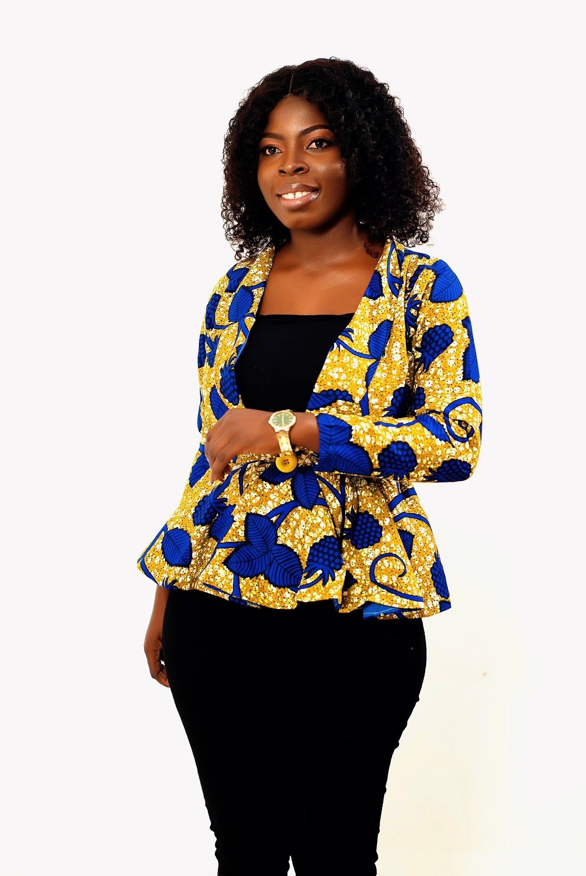 Sena Women's African Print Peplum Blazer