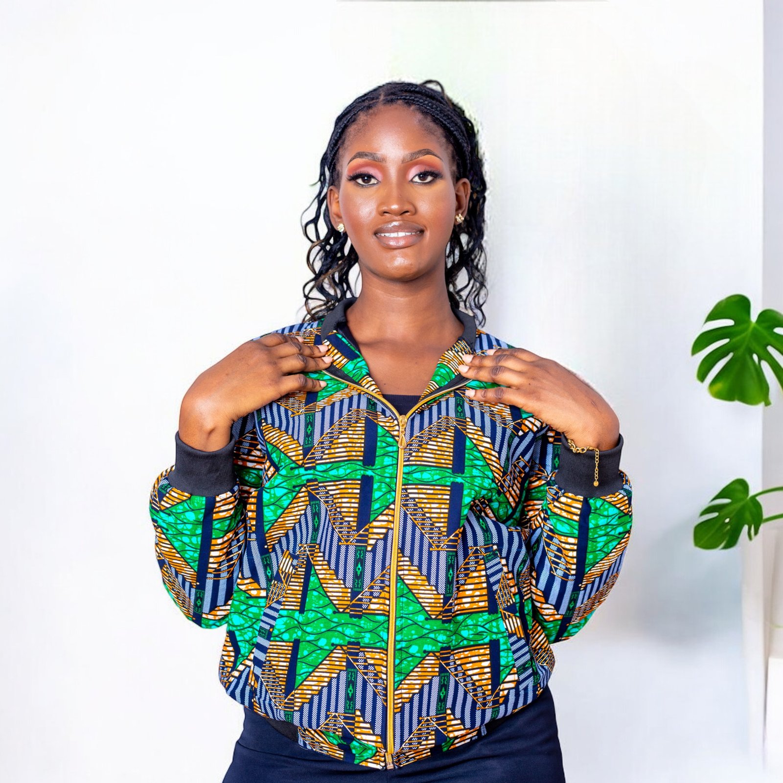 Imara Women's African Print Bomber Jacket