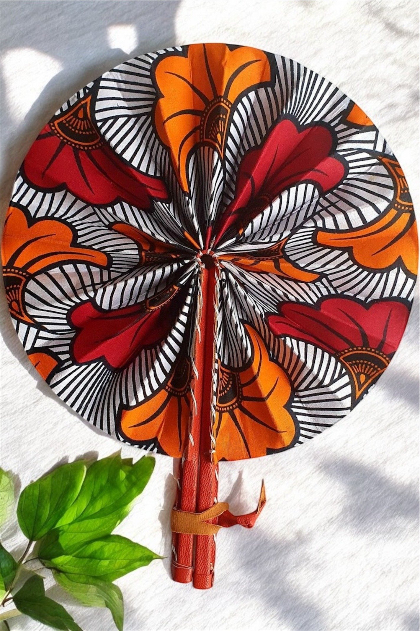 Photoroom_20250227_105137 Sunset Bloom Ankara Print Hand Fan