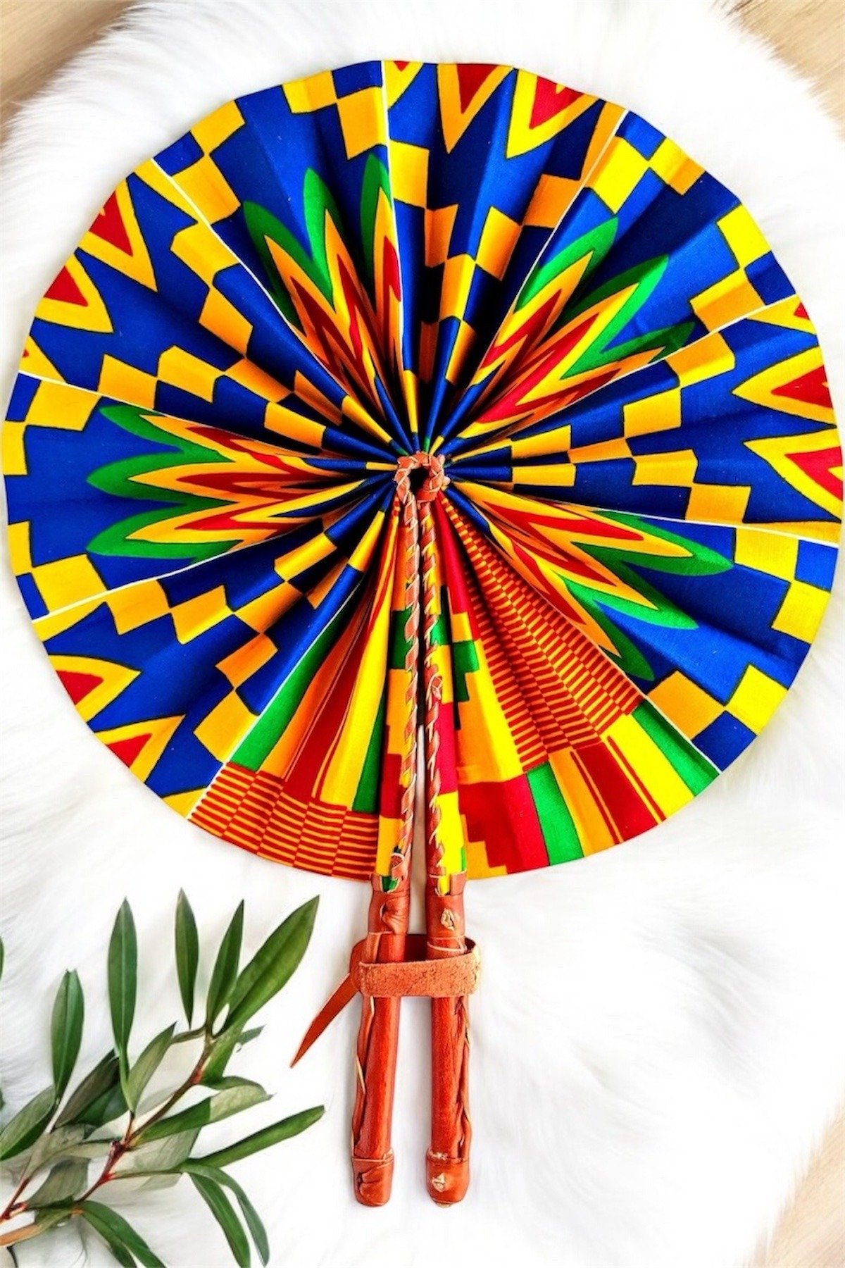 Royal Radiance Kente Hand Fan