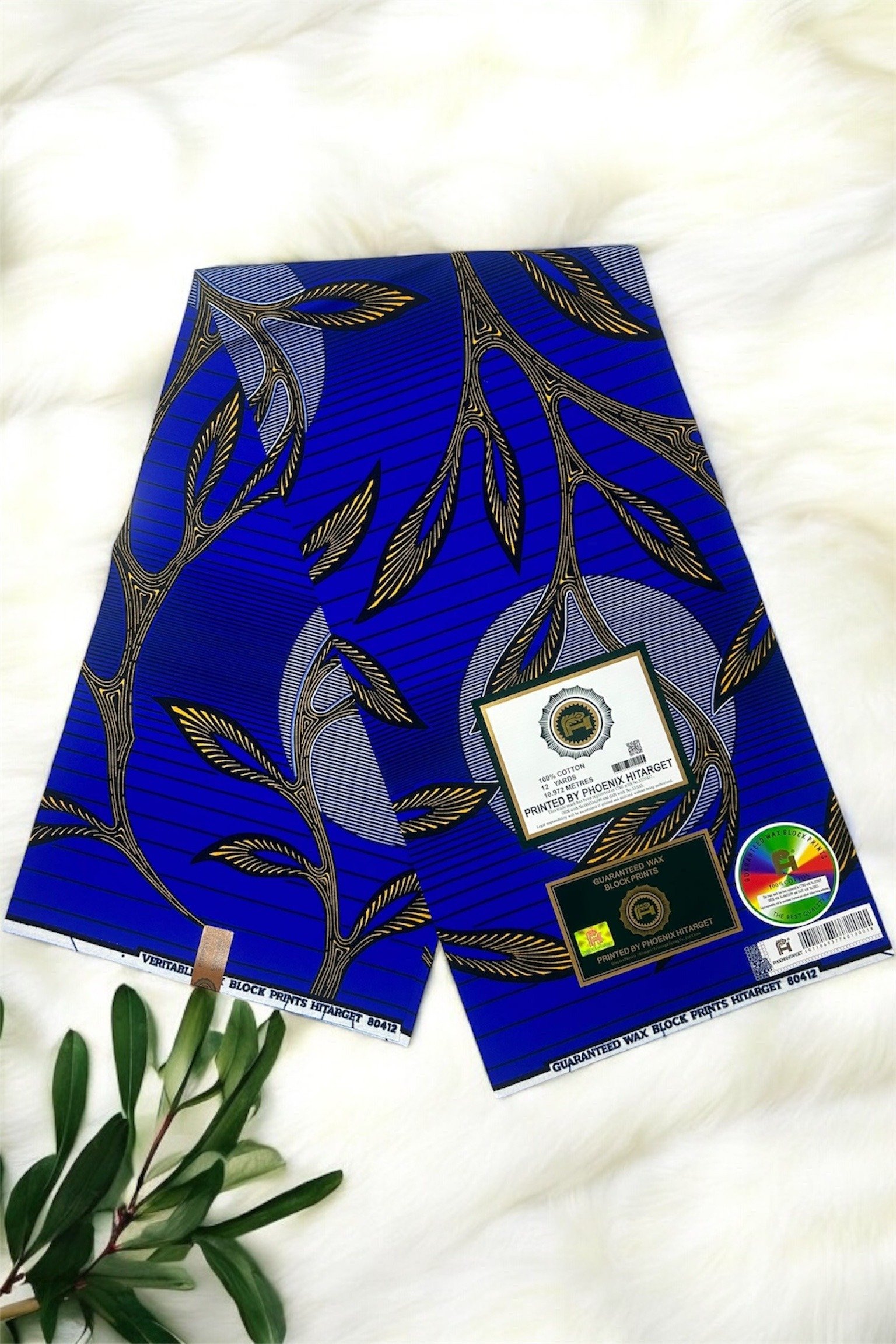 Photoroom_20250228_120950 Majestic Blue Botanical Flow African Print Wax Fabric