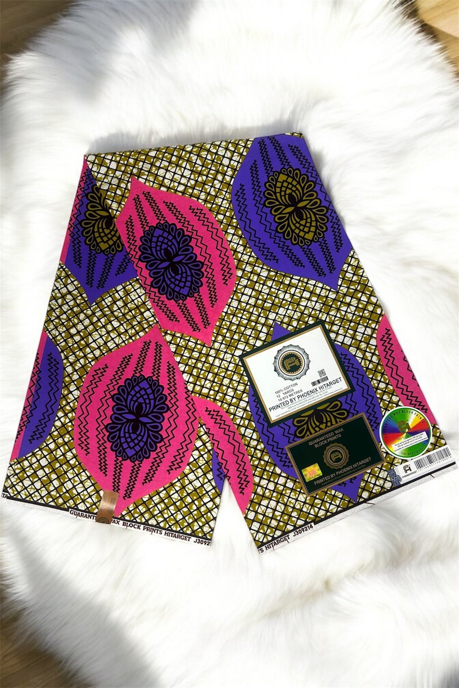 Photoroom_20250228_121016 Regal Hexagonal Harmony African Print Wax Fabric