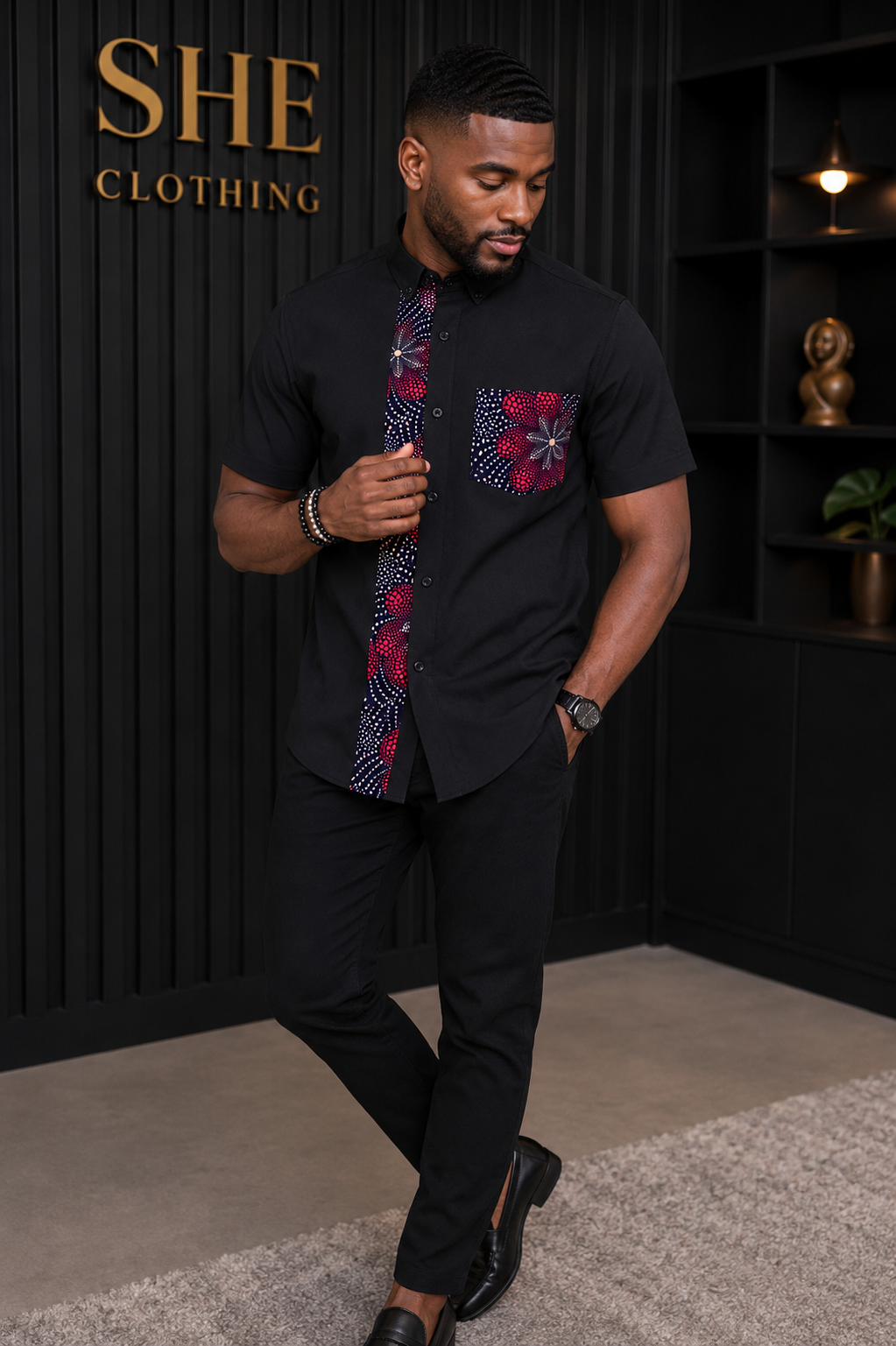 Nehemiah African Print Men’s Shirt