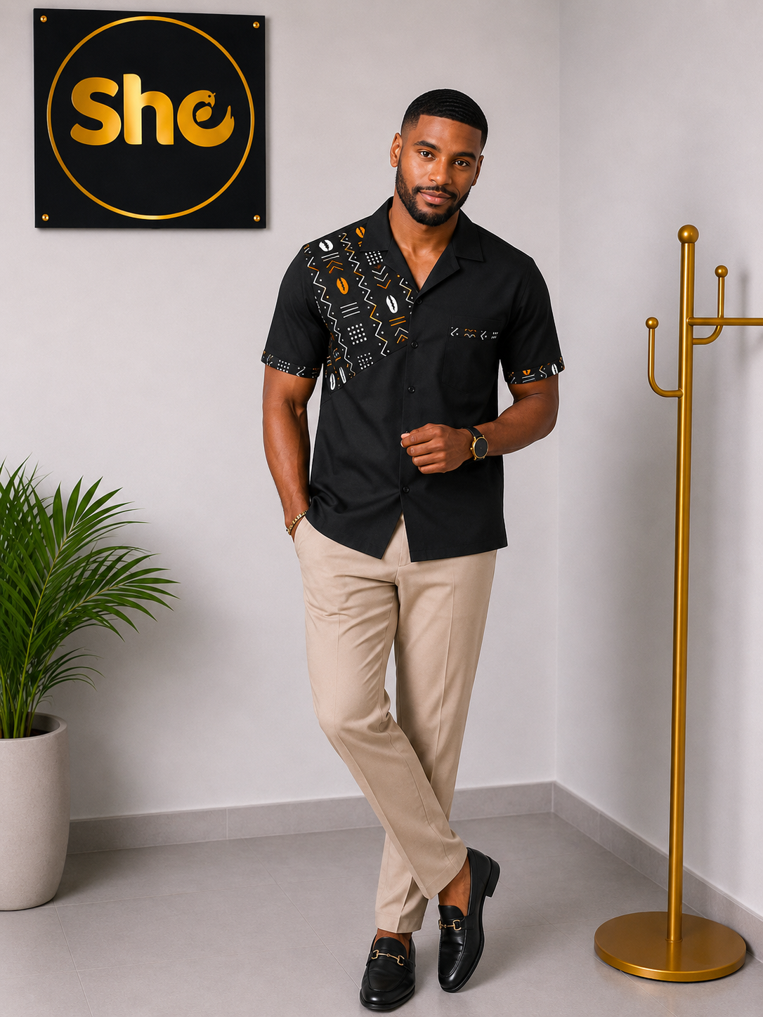 Ezra Executive African Print Men’s Shirt