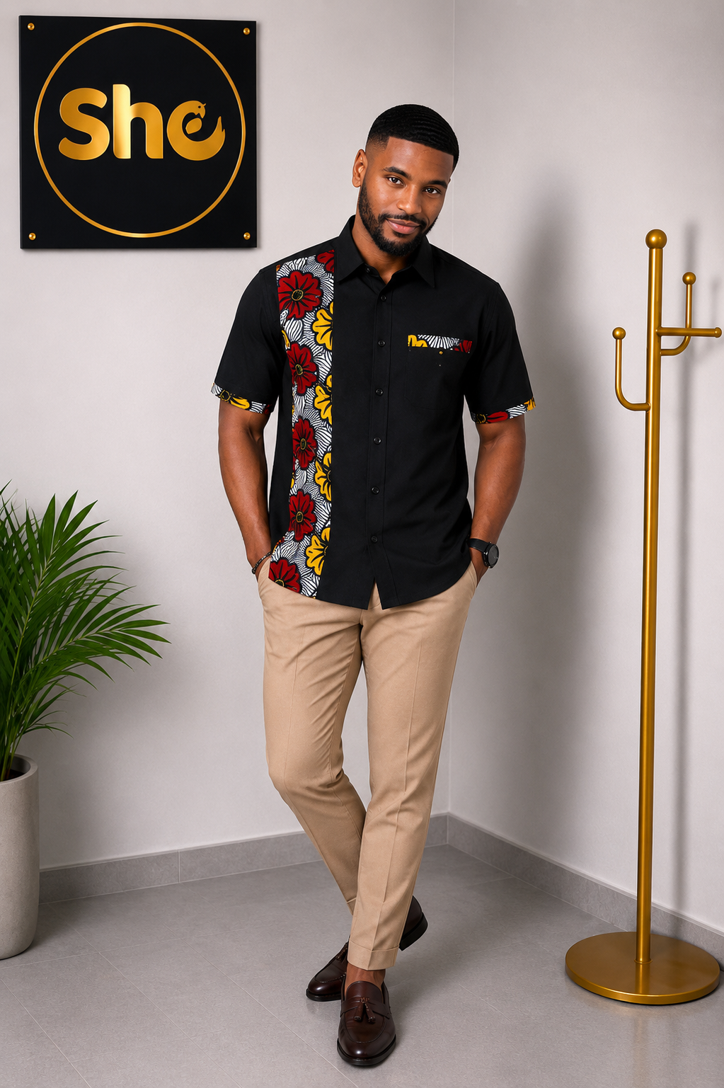 Kojo Floral African Print Men’s Shirt