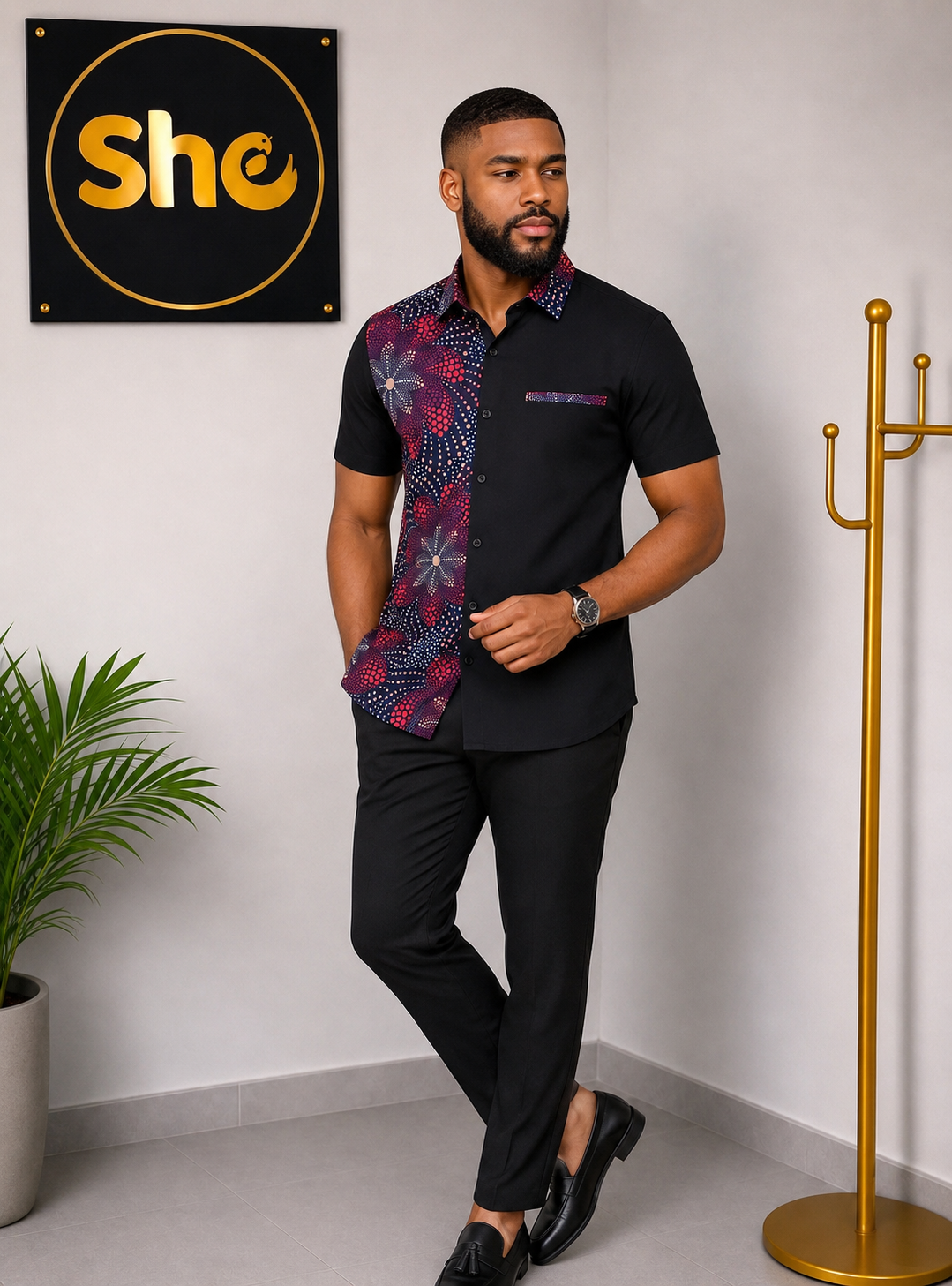 Asa African Print Men’s Shirt