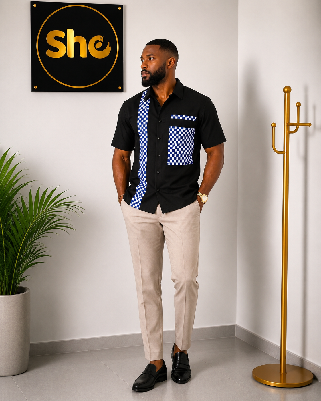 Jonathan Elite African Print Men’s Shirt