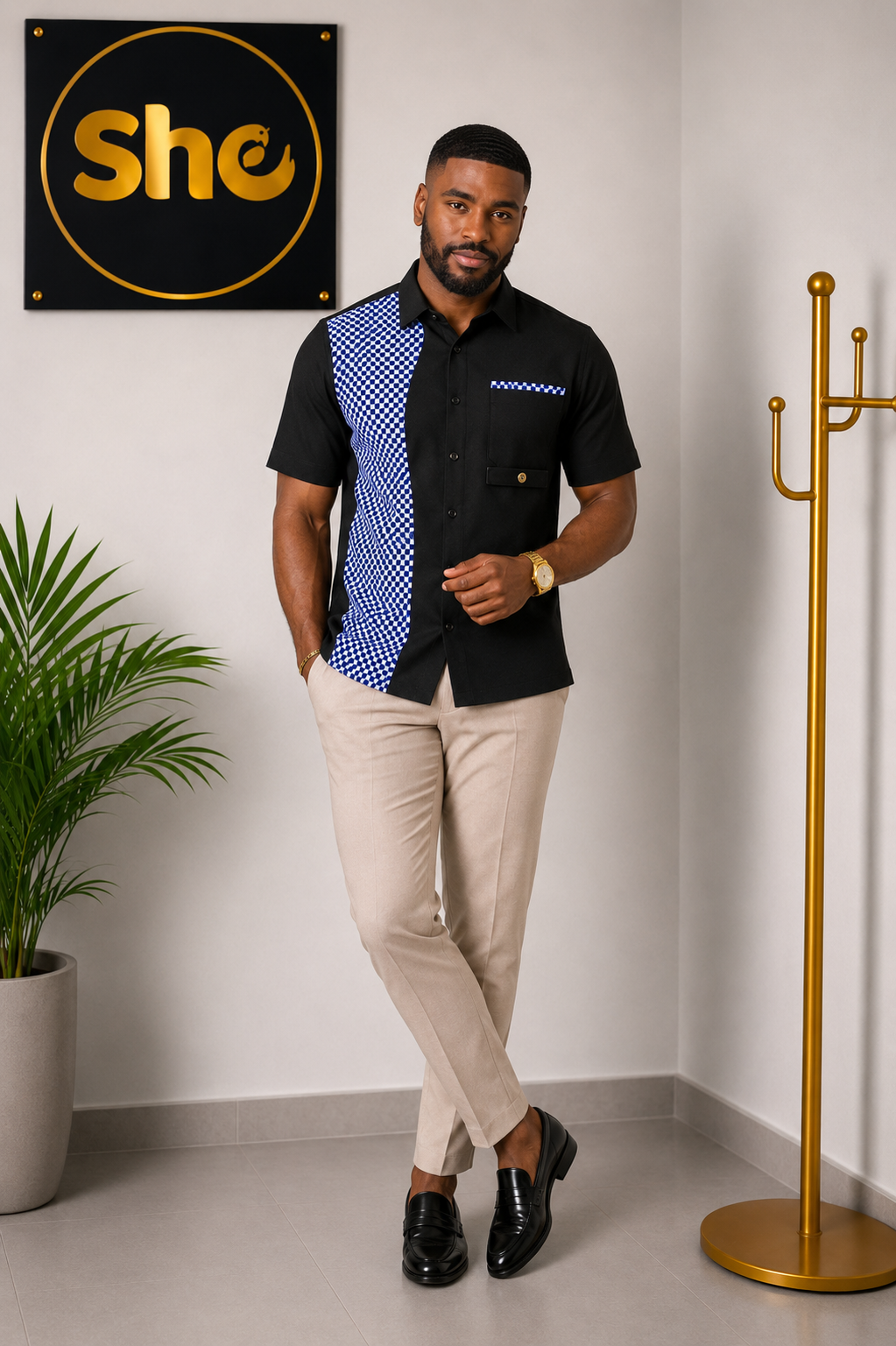 Zachariah Heritage African Print Men’s Shirt