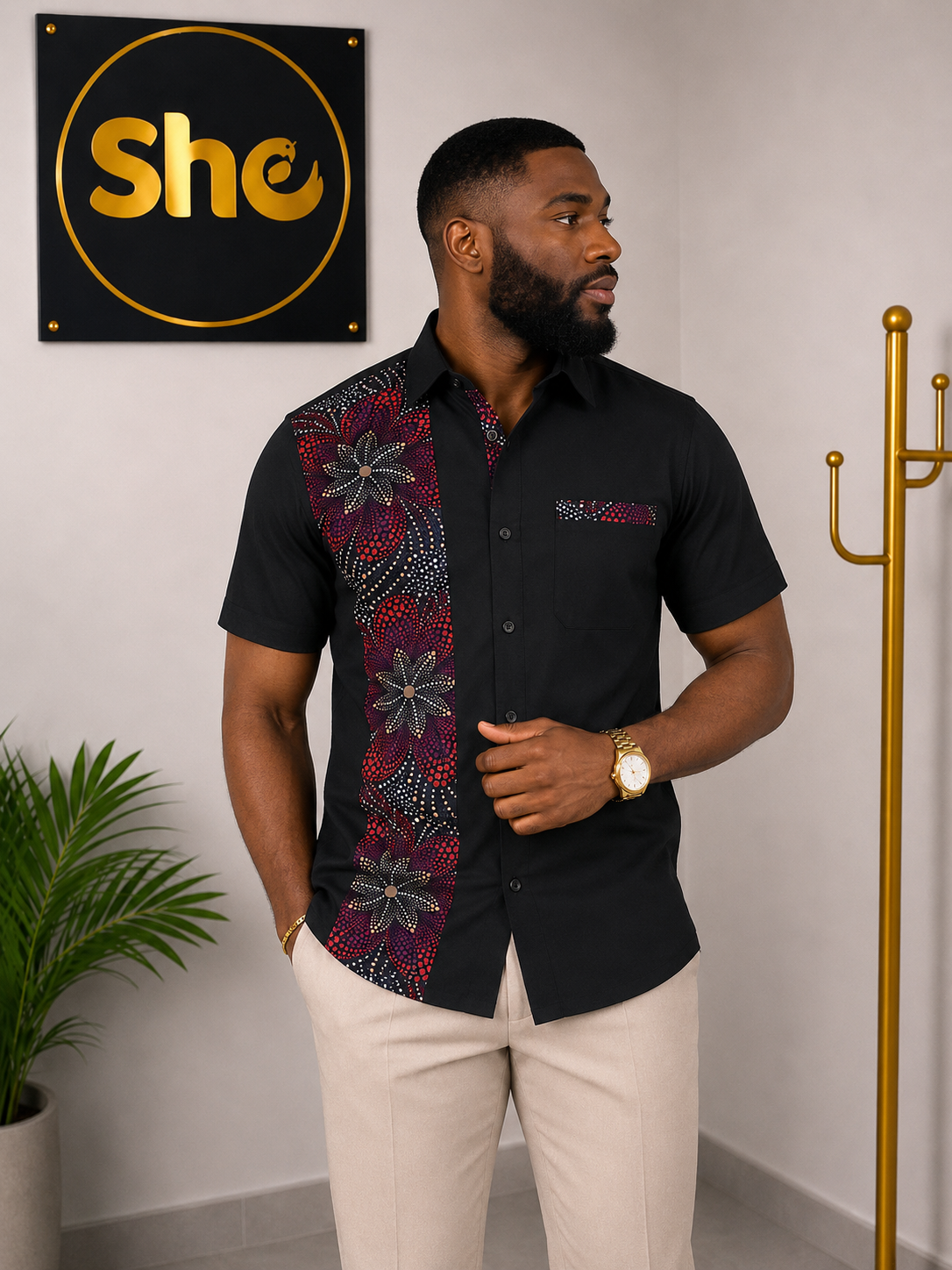 Josiah African Print Men’s Shirt