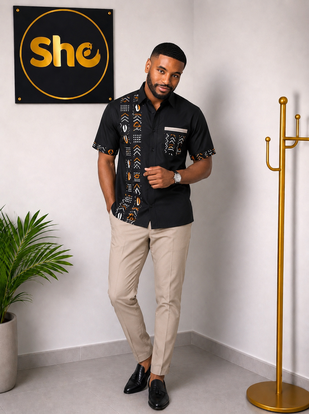 Sena Mudcloth African Print Men’s Shirt