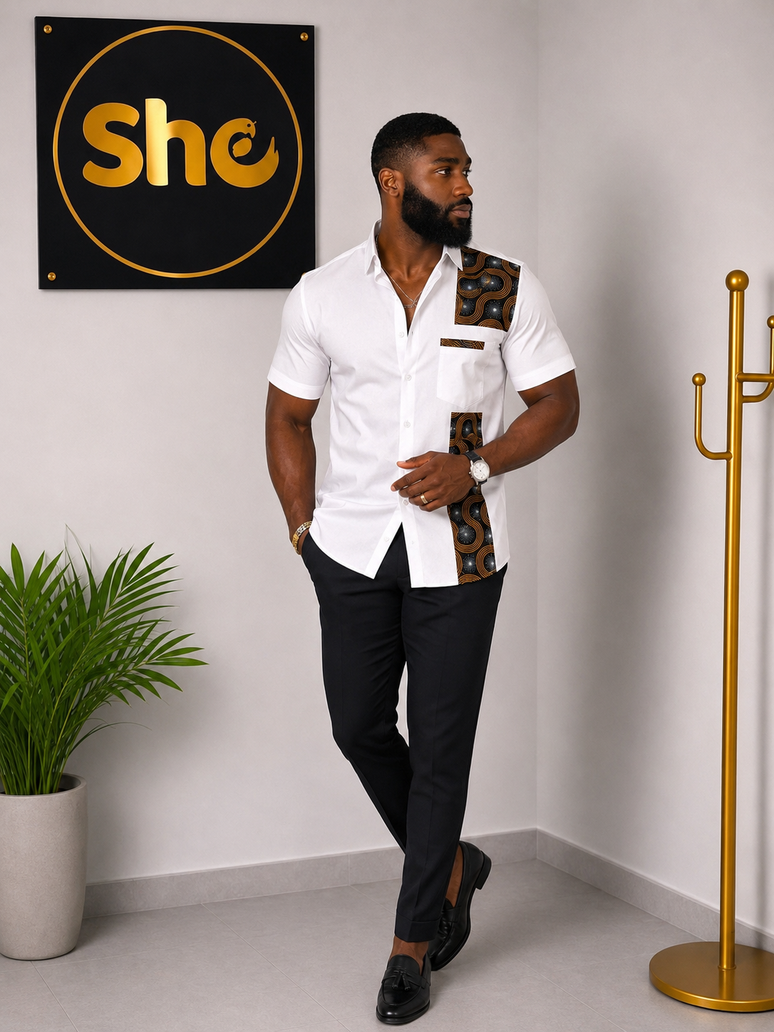 Caleb Premium African Print Men’s Shirt