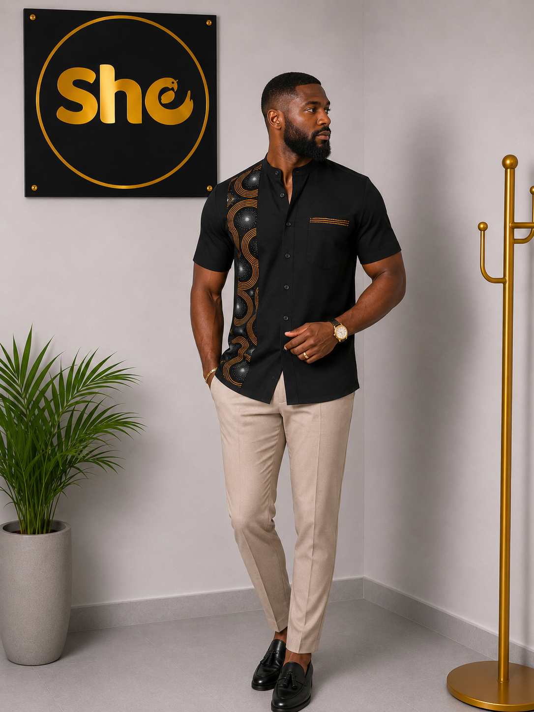 Malachi Prestige African Print Men’s Shirt