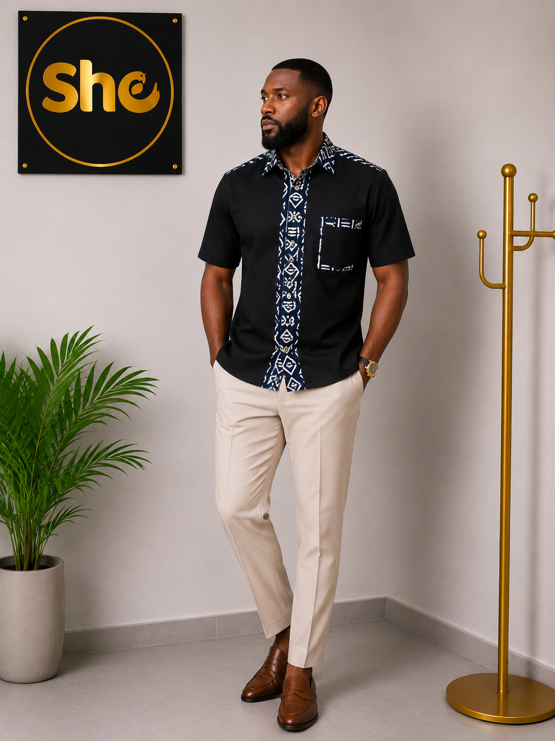 Christopher Executive African Print Men’s Shirt