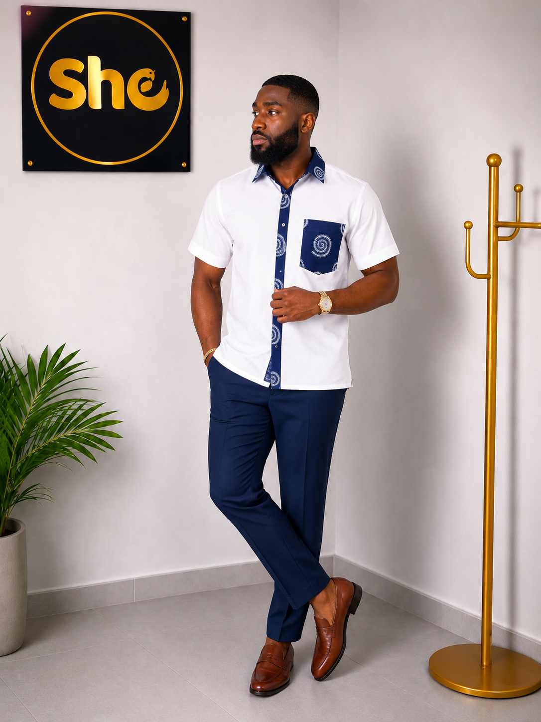 Matthias Signature African Print Men’s Shirt