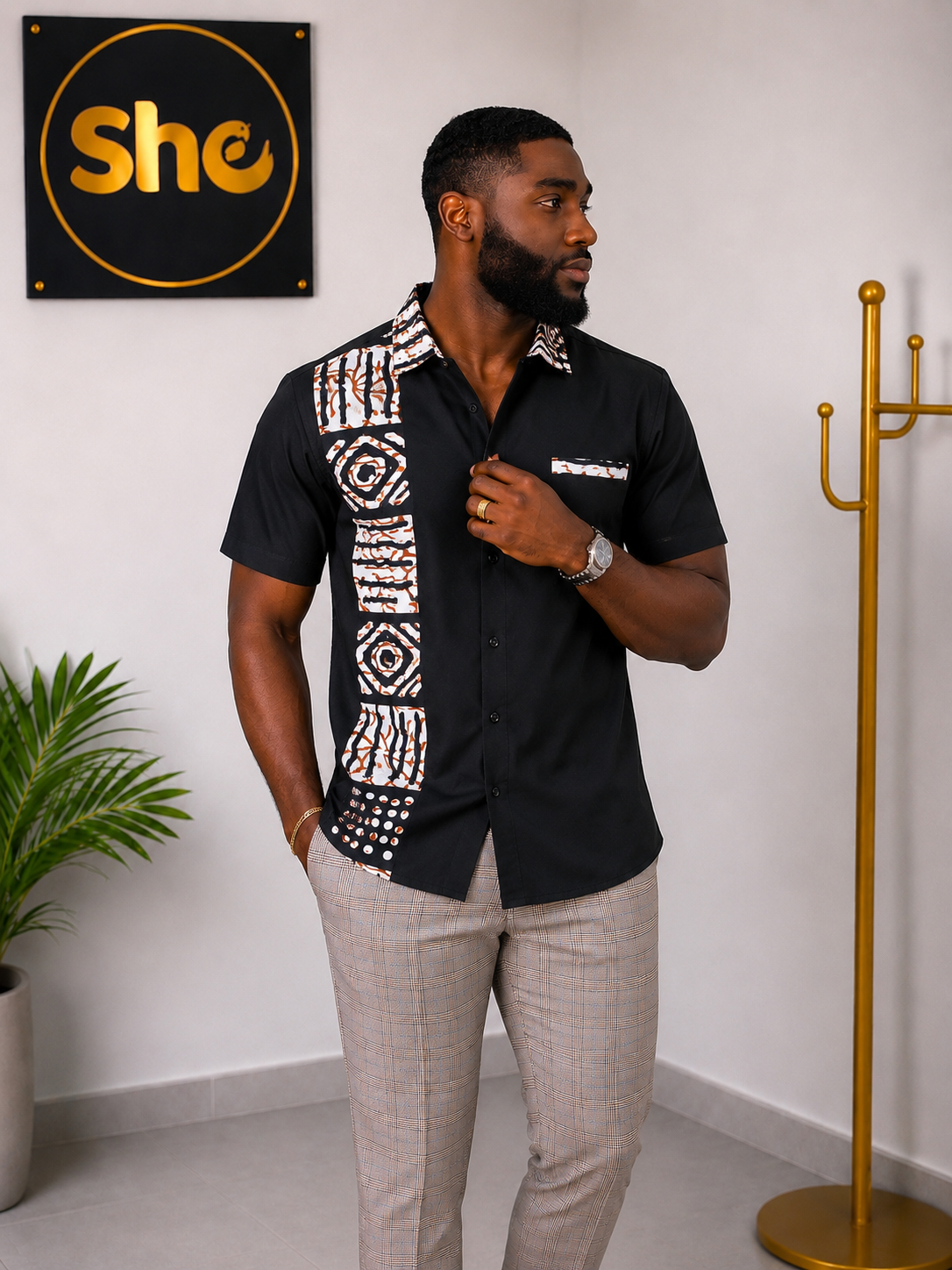 Zuberi African Print Men’s Shirt