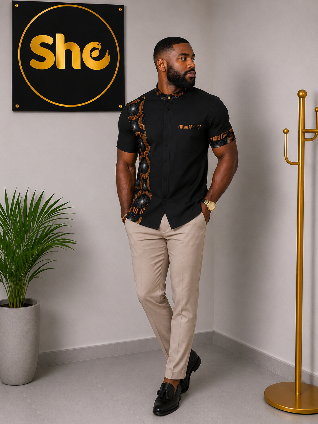 Ezekiel Luxe African Print Men’s Shirt