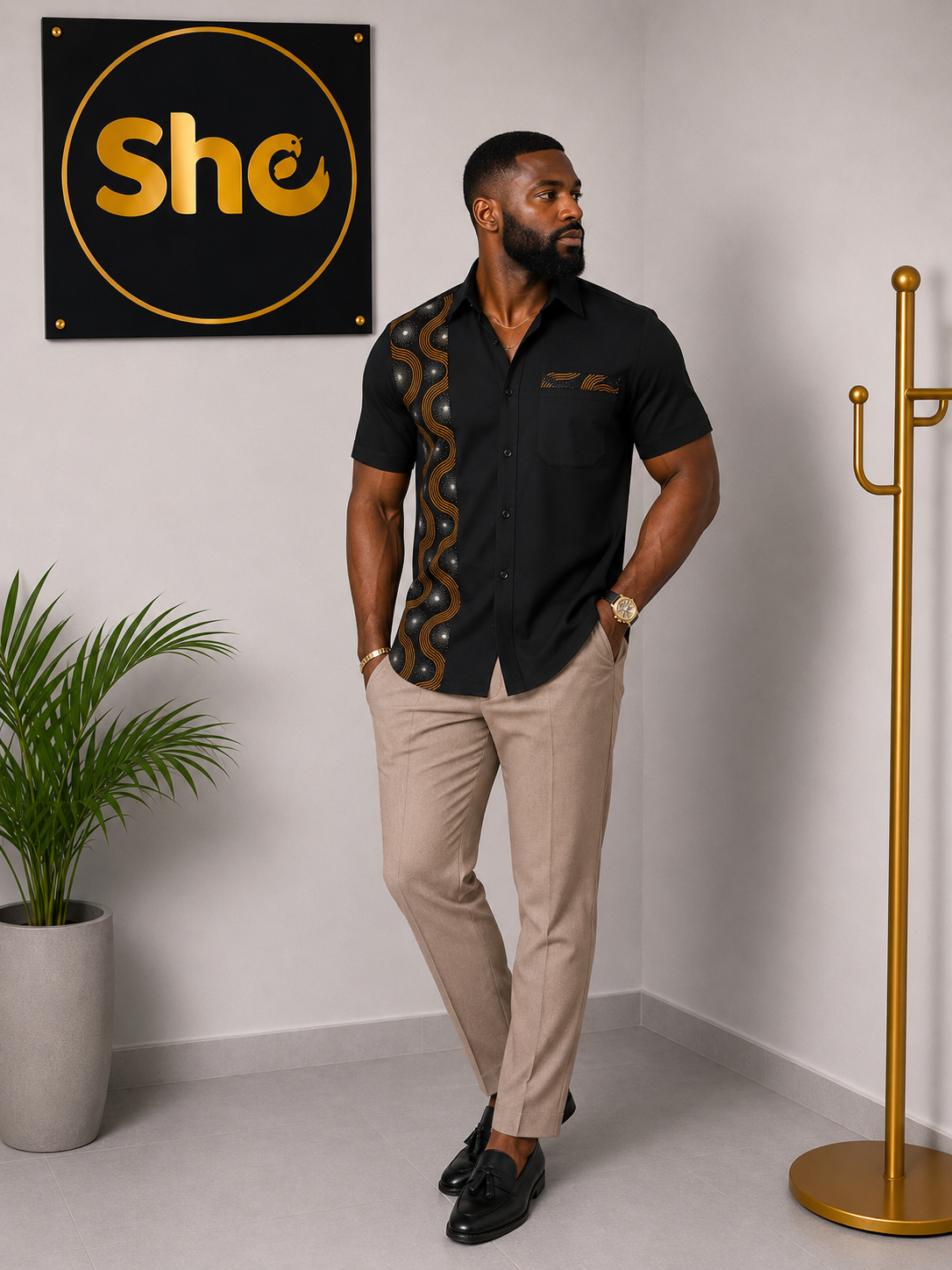 Josiah Executive African Print Men’s Shirt