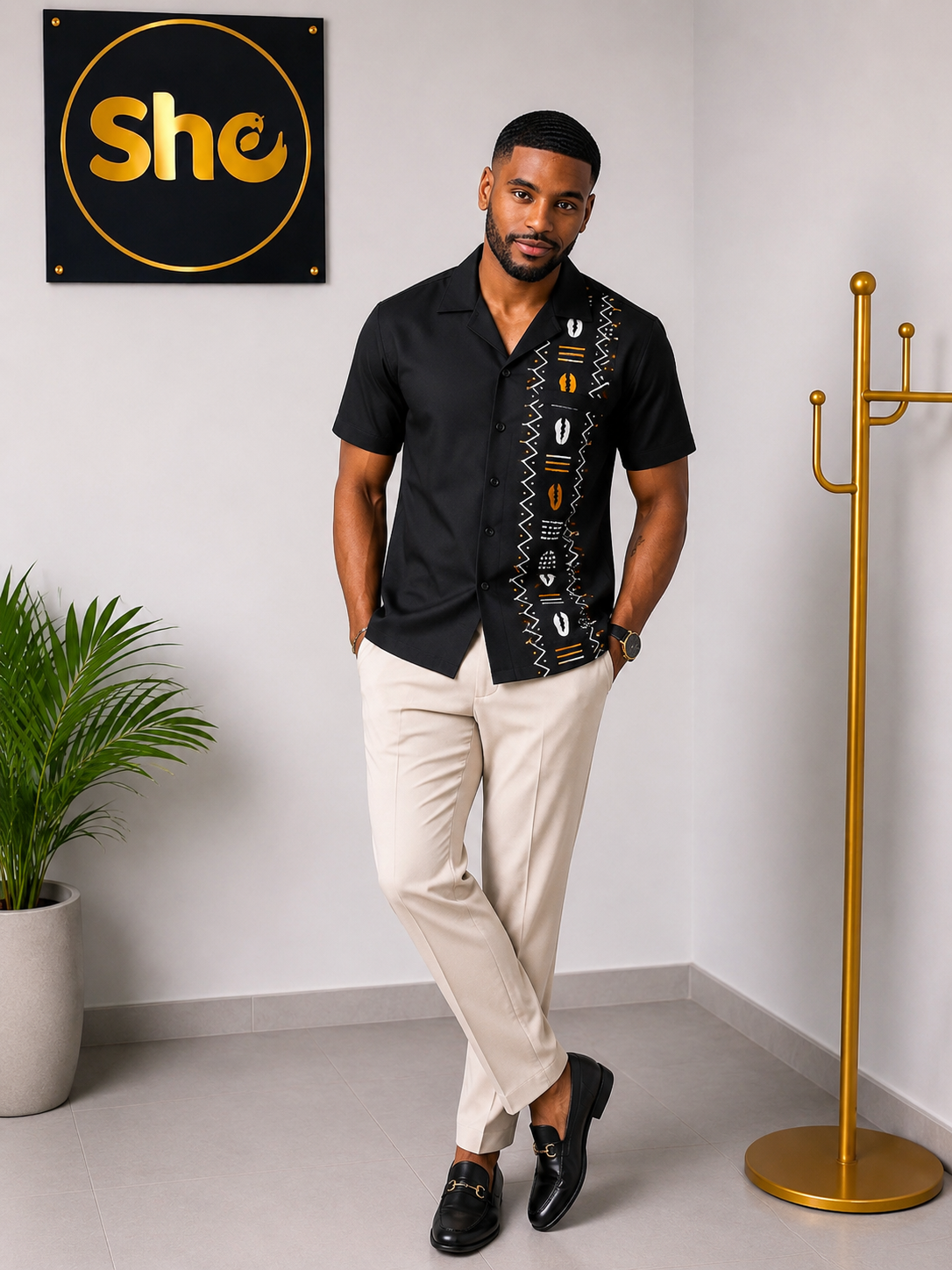 Ansel African Print Men’s Shirt