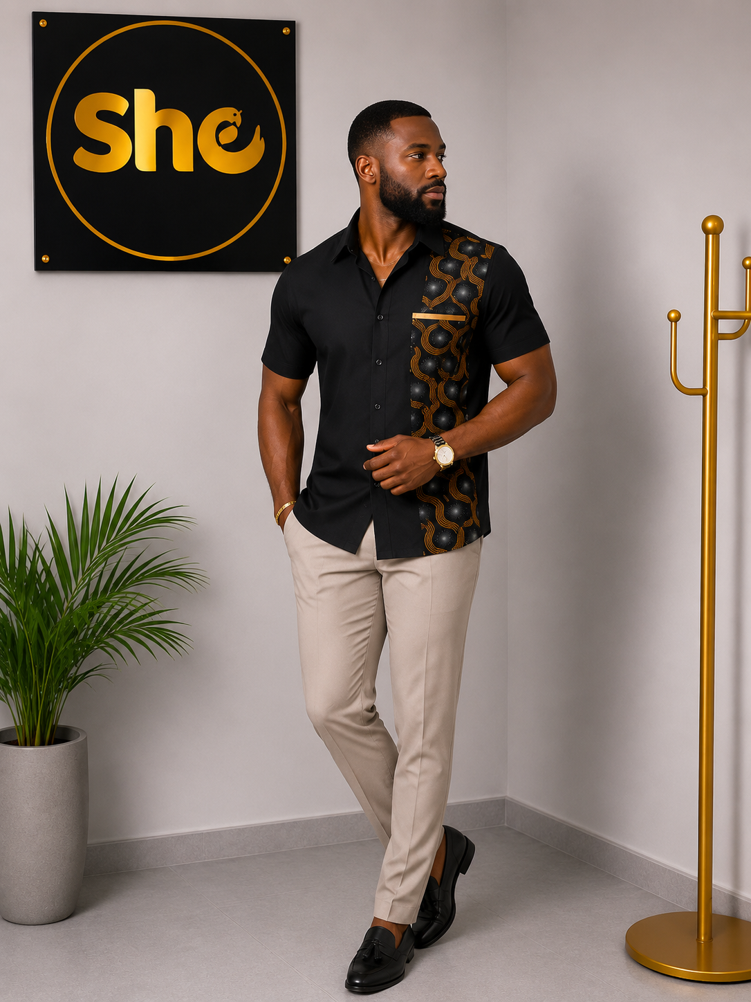 Gabriel Signature African Print Men’s Shirt