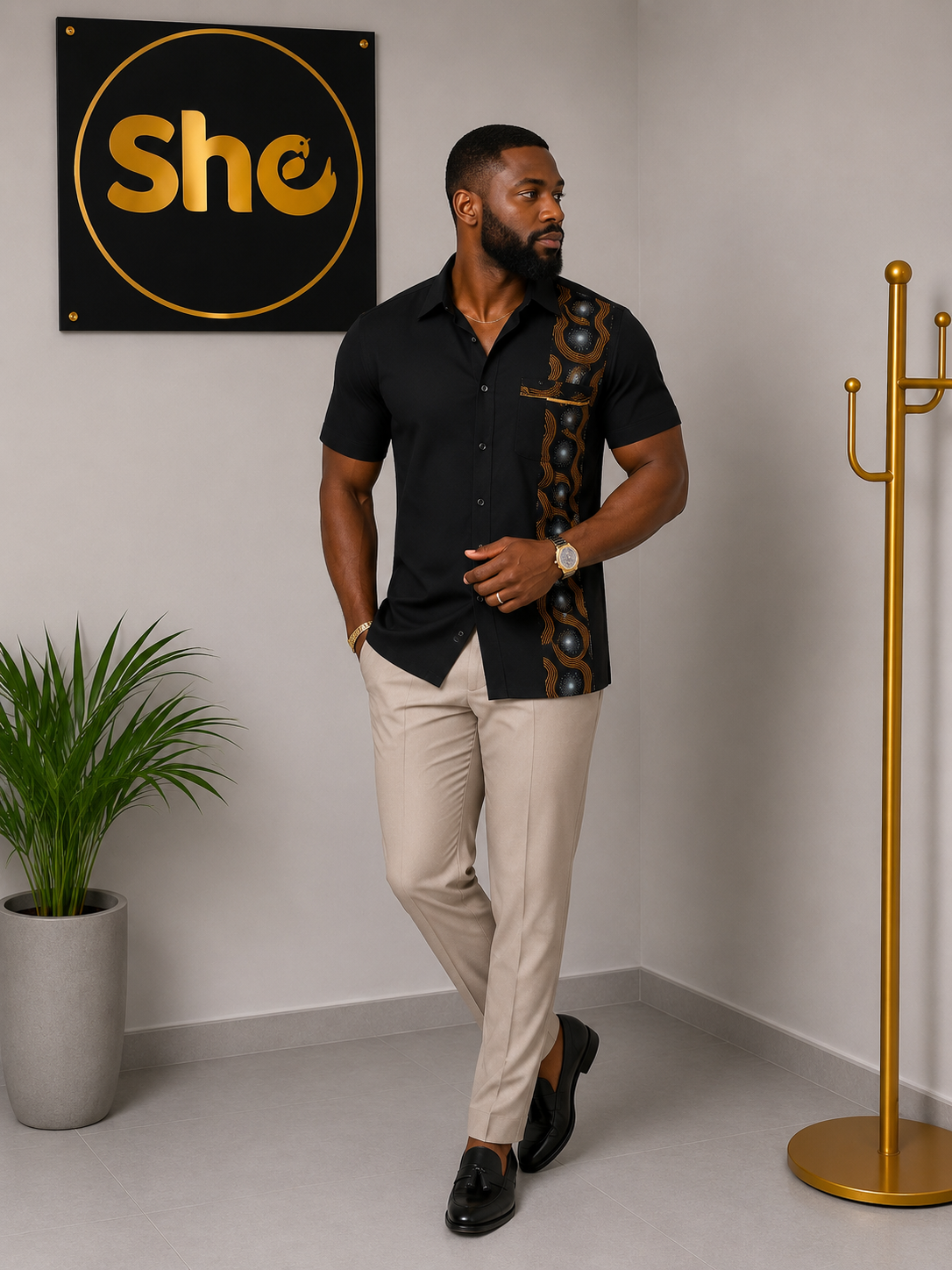 Benjamin Heritage African Print Men’s Shirt