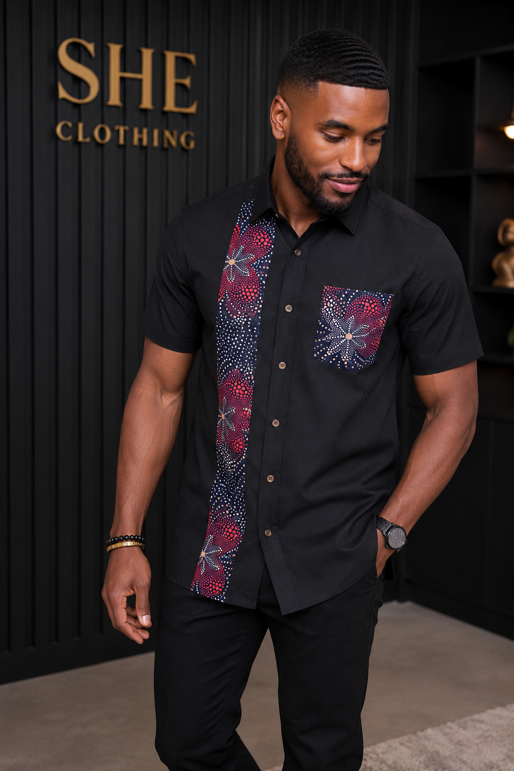 Tinashe African Print Men’s Shirt