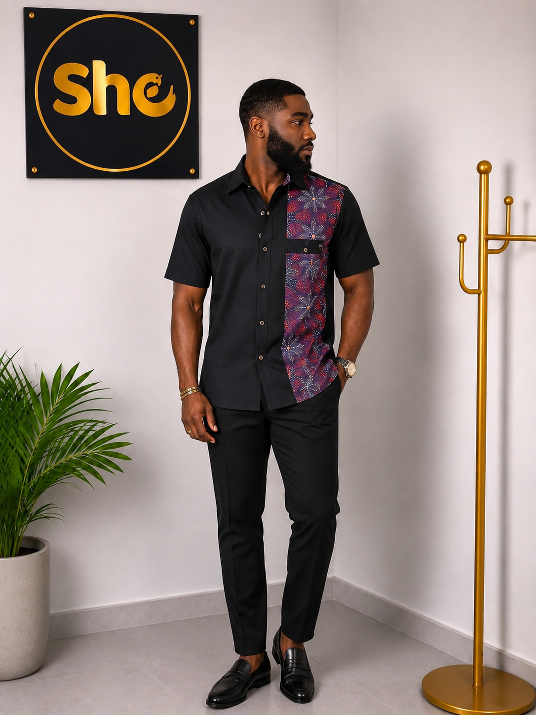 Tau African Print Men’s Shirt