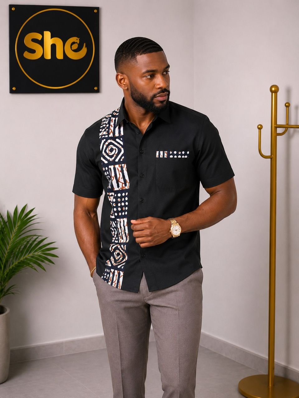 Levi African Print Men’s Shirt