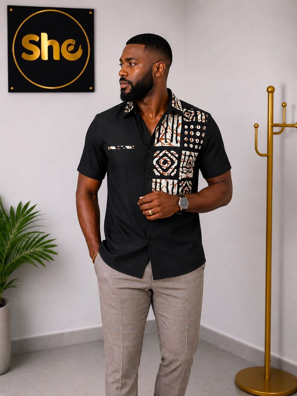 Azariah African Print Men’s Shirt