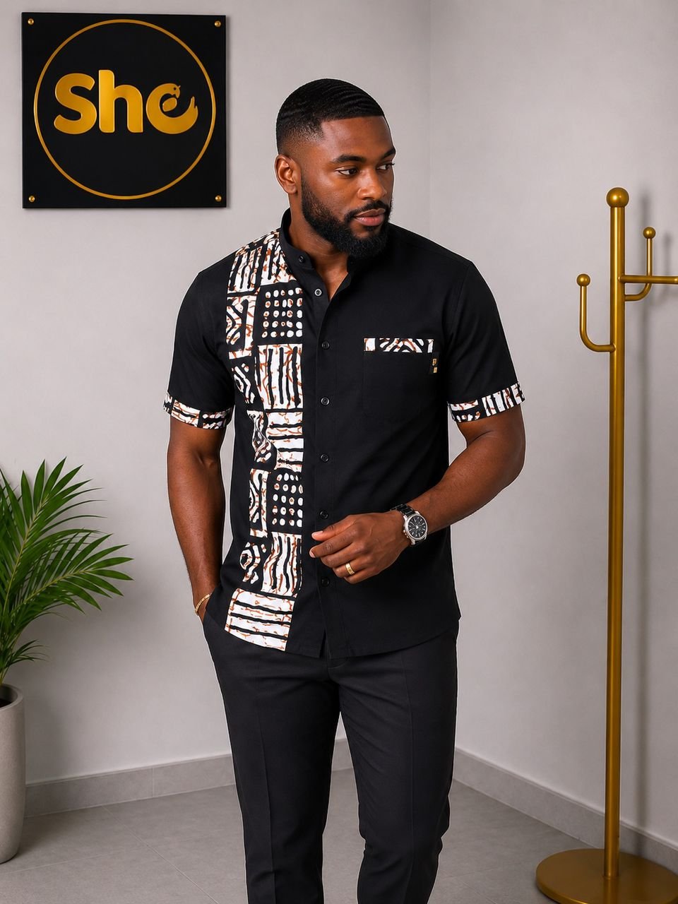 Kojo African Print Men’s Shirt