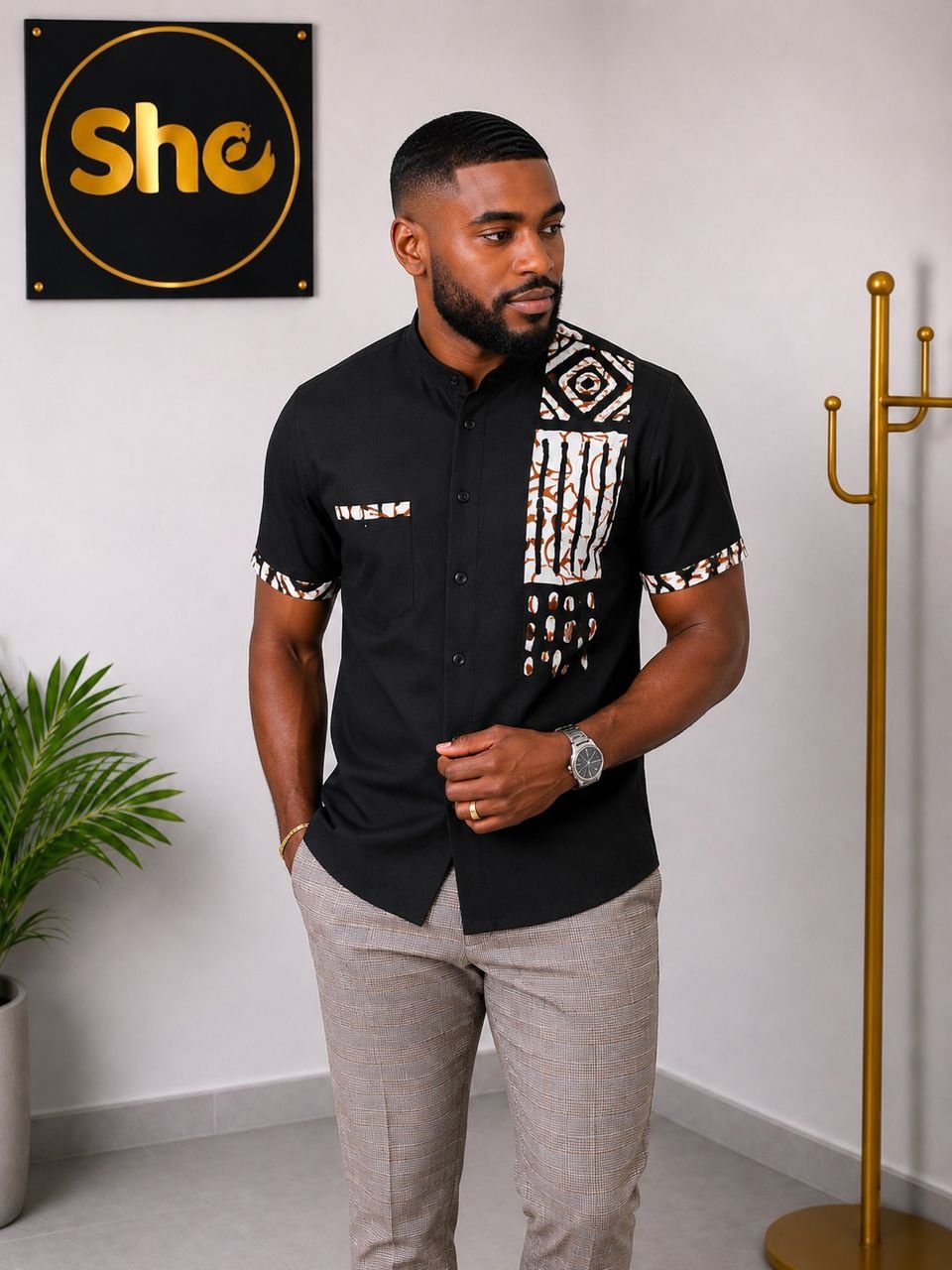 Thabo African Print Men’s Shirt
