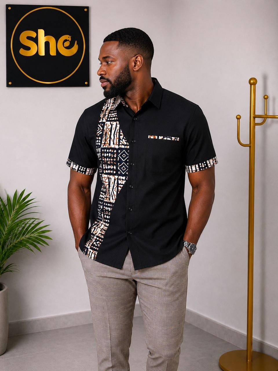 Kelechi African Print Men’s Shirt