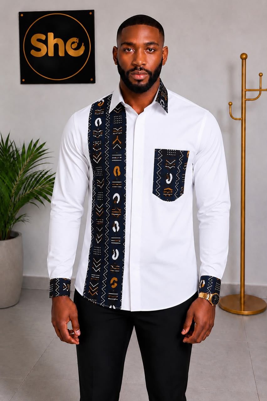 Emmanuel Tribal Luxe Men’s Long Sleeve Shirt Collection  ‎