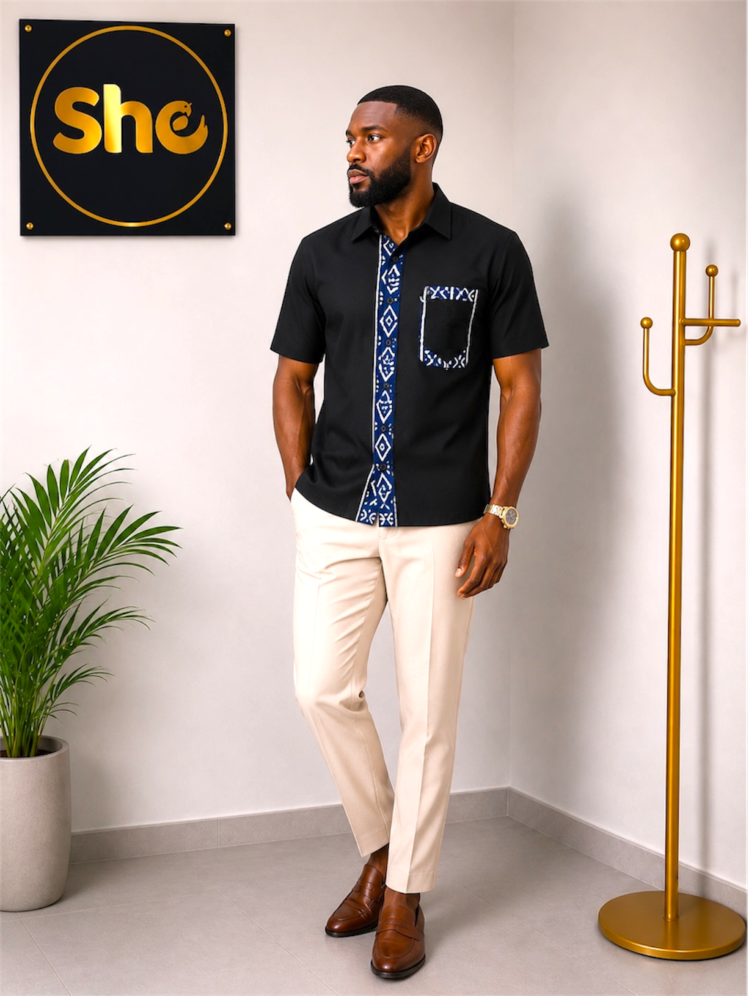 Micah Executive African Print Men’s Shirt