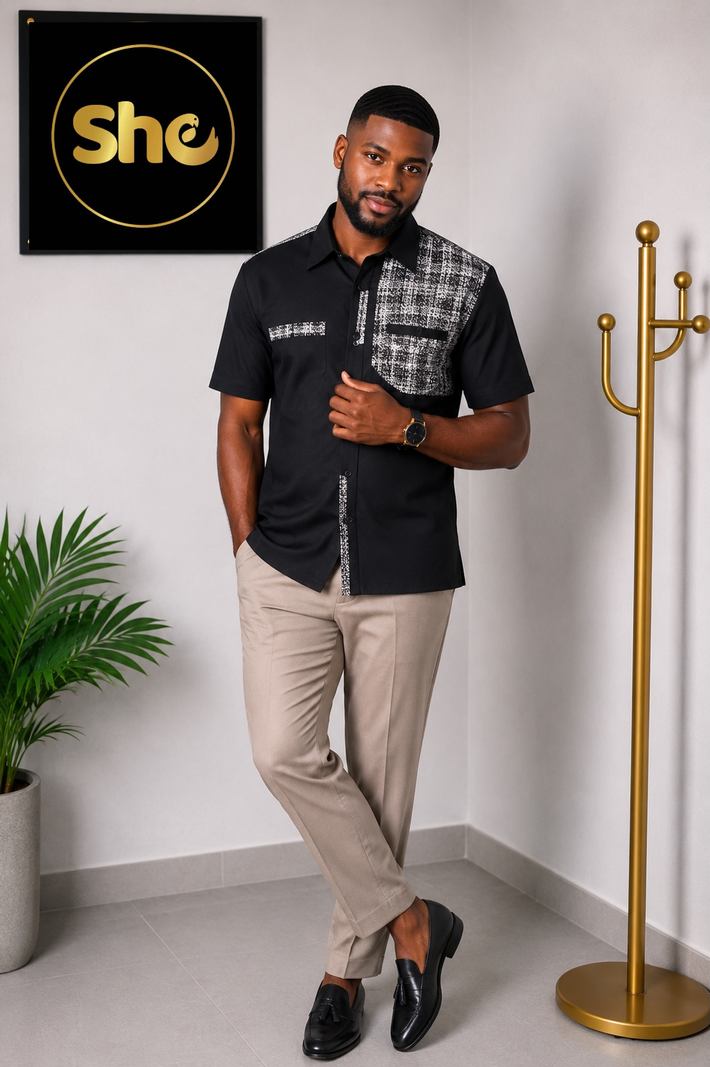 Kwesi Signature African Print Men’s Shirt