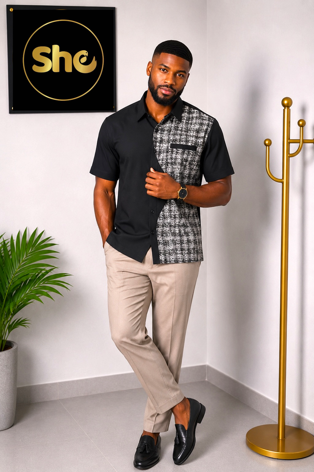 Micah African Print Men’s Shirt